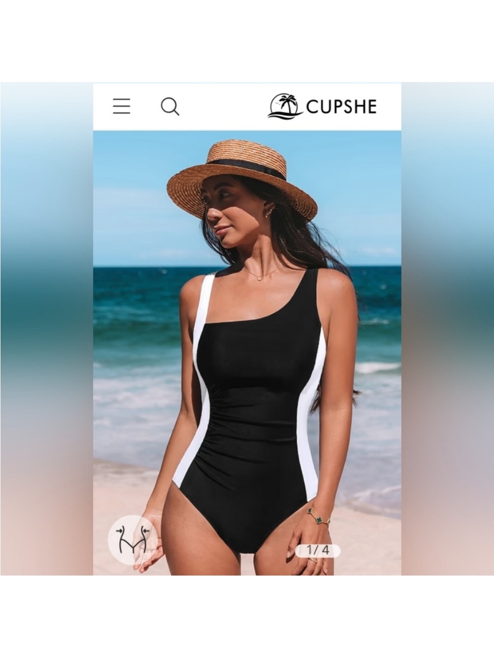 Cupshe Tummy Control One-Piece Swimsuit - Picture 5 of 6
